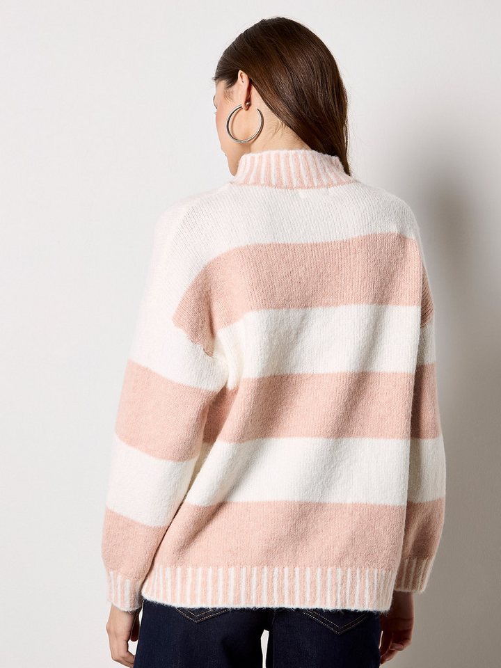 Apricot Streifenpullover Stehkragenpullover mit Streifen – Bild 4 von 4
