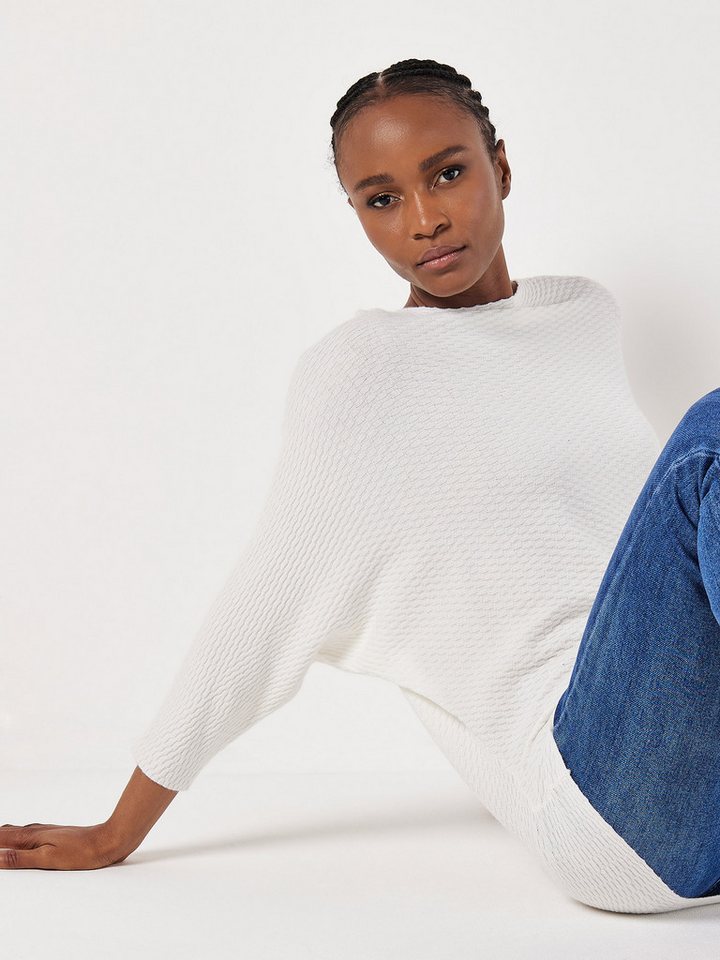 Apricot Strickpullover Fledermauspullover mit Strukturmuster – Bild 3 von 5