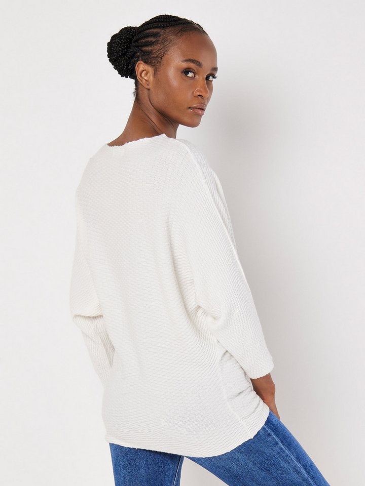 Apricot Strickpullover Fledermauspullover mit Strukturmuster – Bild 5 von 5