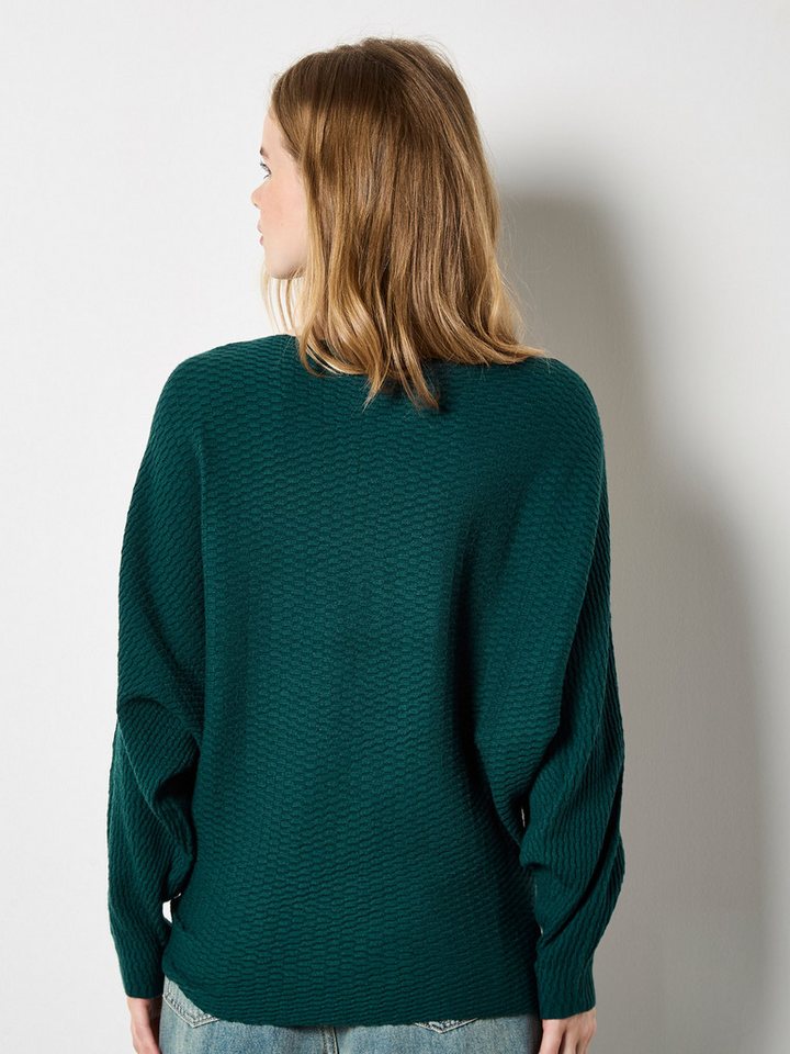 Apricot Strickpullover Fledermauspullover mit Strukturmuster – Bild 4 von 4