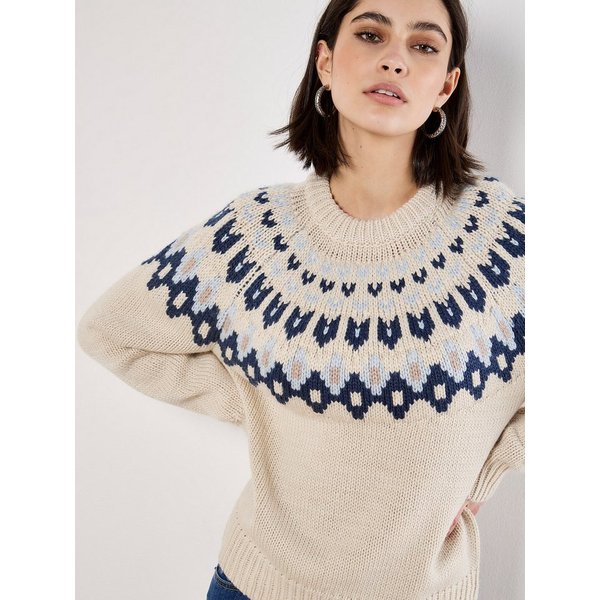 Apricot Strickpullover Strickpullover gemustert