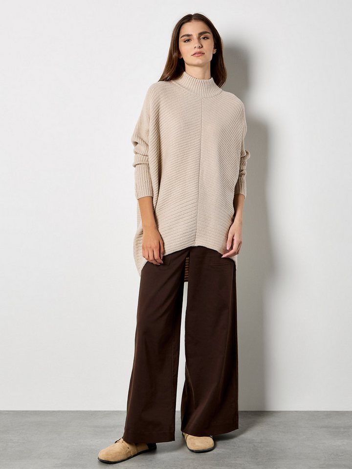 Apricot Strickpullover Oversized-Pullover mit Stehkragen – Bild 2 von 4