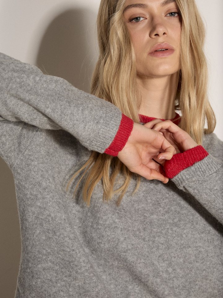 Apricot Strickpullover Pullover im Lagenlook mit abgesetzten Abschlüssen – Bild 3 von 5