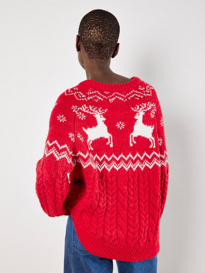 Apricot Strickpullover Zopfpullover mit Rentier Muster – Bild 4 von 4