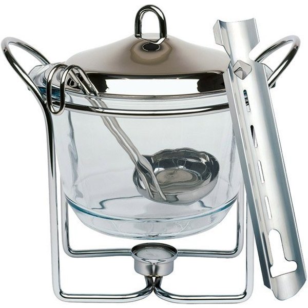 APS Bowle-Set, (Feuerzangenbowle mit Zuckerhutablage), Edelstahl/Glas, Inhalt 4 Liter