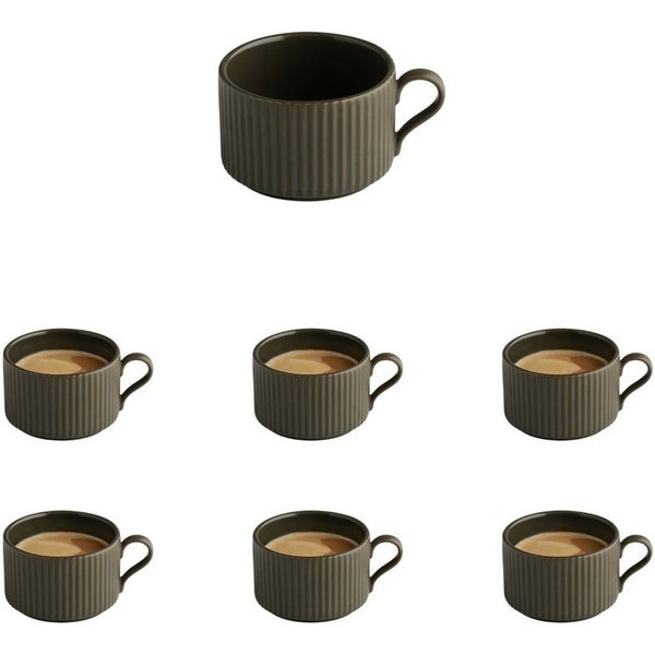 APS Cappuccinotasse THE GRID, 6-tlg., Porzellan, Ø 9 cm, H: 6 cm, 200 ml, Porzellan