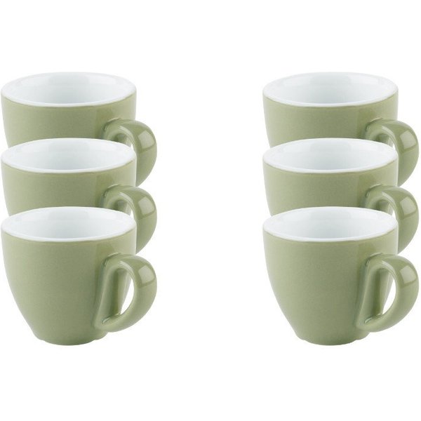 APS Espressotasse 6er Set Espresso Tassen -SNUG-, 6-tlg., Porzellan, für Heißgetränke aller Art geeignet