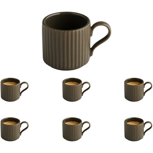 APS Espressotasse THE GRID, 6-tlg., Porzellan, Ø 6 cm, H: 6 cm, 80 ml, Porzellan