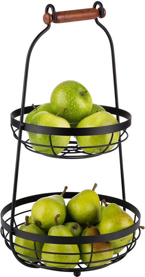 APS Etagere 2-stufige Etagère, Metall, mit Holgriff, Ø 26 cm, 2-stufig, vielseitig einsetzbar – Bild 2 von 4