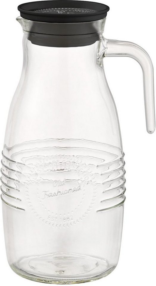APS Karaffe OLD FASHIONED, aus Glas, mit Auffangsieb und Deckel, 1,8 Liter – Bild 2 von 5