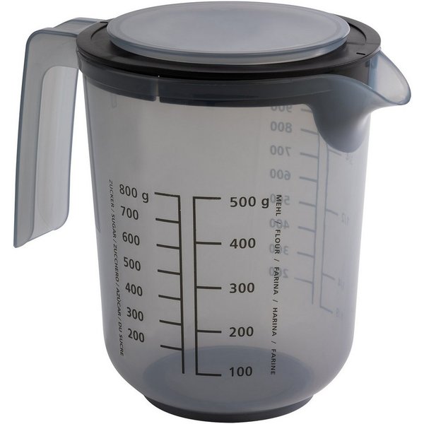 APS Rührschüssel - Rührbecher mit Deckel, inklusive Spritzschutz, Kunststoff, (1-tlg), Ø 12,5 cm, Höhe 16 cm, 1 Liter, aus Polypropylen