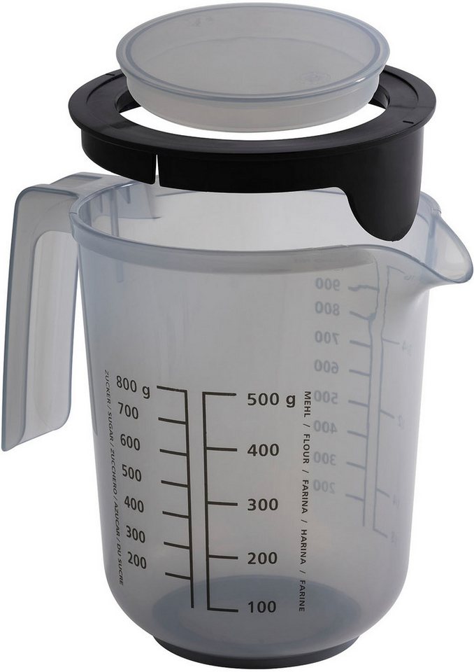 APS Rührschüssel - Rührbecher mit Deckel, inklusive Spritzschutz, Kunststoff, (1-tlg), Ø 12,5 cm, Höhe 16 cm, 1 Liter, aus Polypropylen – Bild 2 von 5