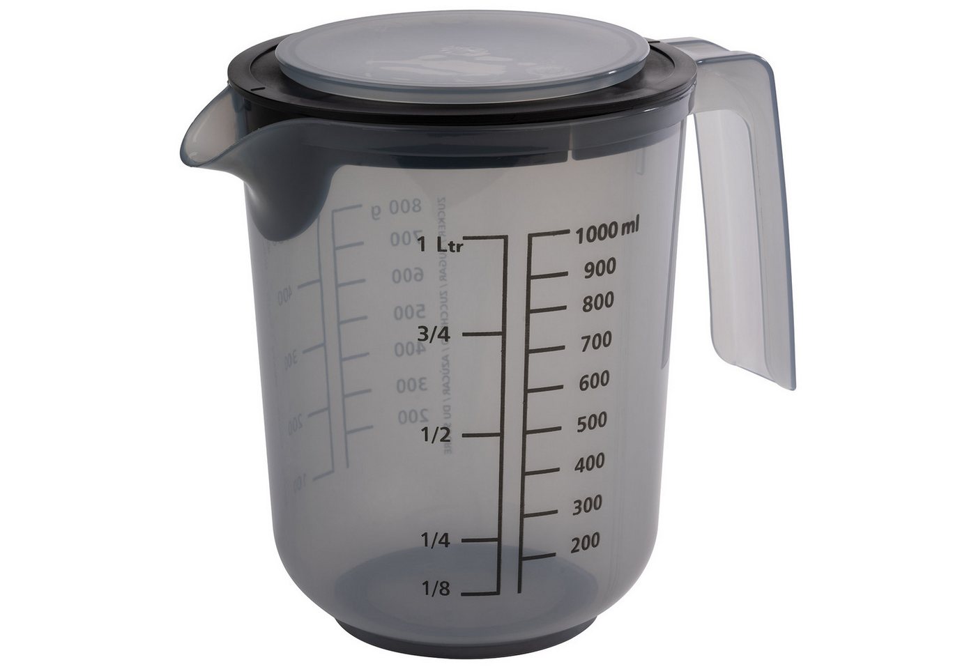 APS Rührschüssel - Rührbecher mit Deckel, inklusive Spritzschutz, Kunststoff, (1-tlg), Ø 12,5 cm, Höhe 16 cm, 1 Liter, aus Polypropylen – Bild 4 von 5