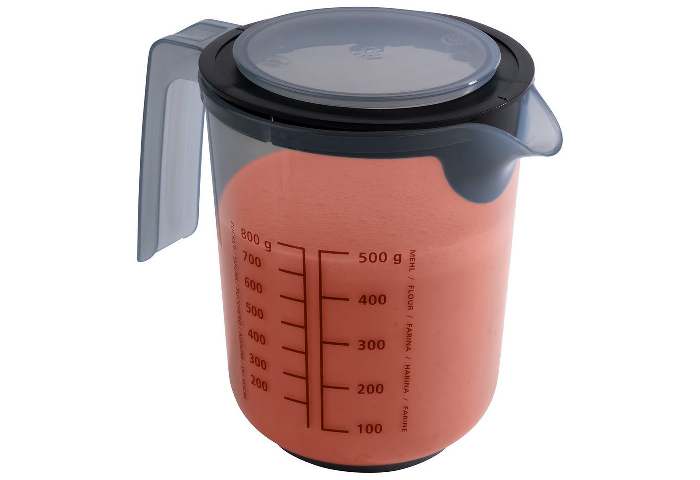 APS Rührschüssel - Rührbecher mit Deckel, inklusive Spritzschutz, Kunststoff, (1-tlg), Ø 12,5 cm, Höhe 16 cm, 1 Liter, aus Polypropylen – Bild 5 von 5