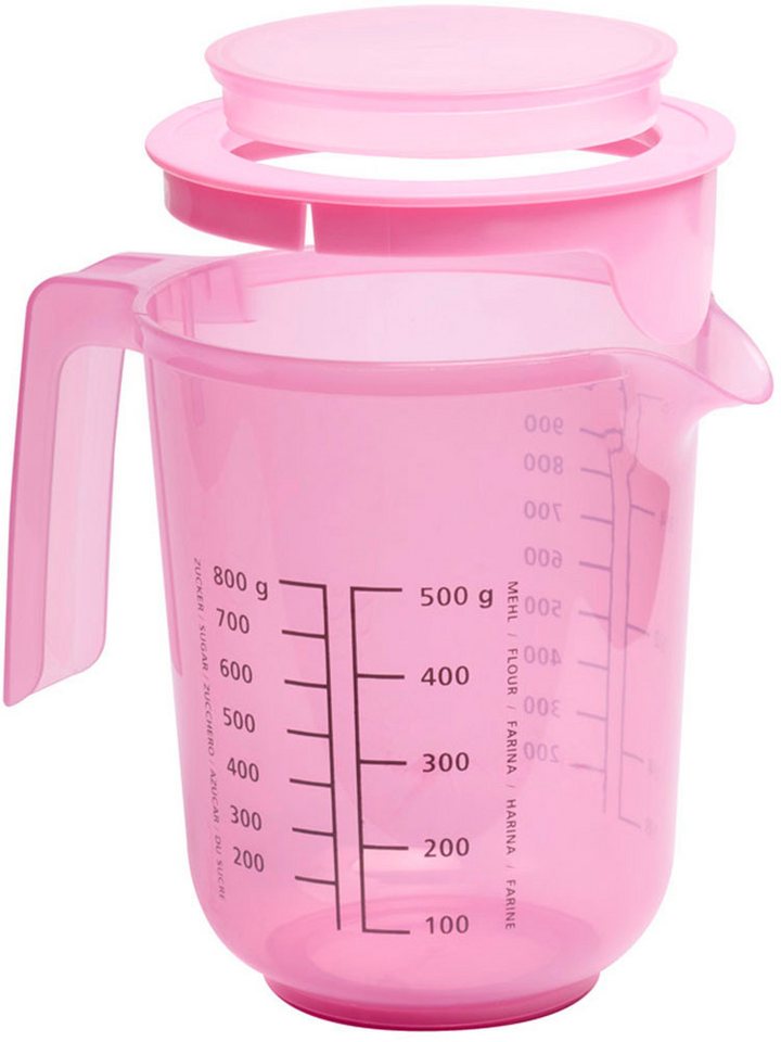 APS Rührschüssel - Rührbecher mit Deckel, inklusive Spritzschutz, Kunststoff, (1-tlg), Ø 12,5 cm, Höhe 16 cm, 1 Liter, aus Polypropylen – Bild 2 von 5