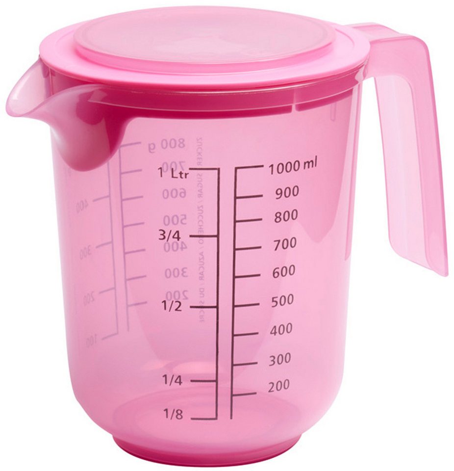 APS Rührschüssel - Rührbecher mit Deckel, inklusive Spritzschutz, Kunststoff, (1-tlg), Ø 12,5 cm, Höhe 16 cm, 1 Liter, aus Polypropylen – Bild 4 von 5