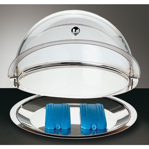 APS Servierplatte Thermo-Set, Edelstahl, Kunststoff, einfache Handhabung und dezentes Design, 6 Stunden Kühlzeit, Ø 38 cm
