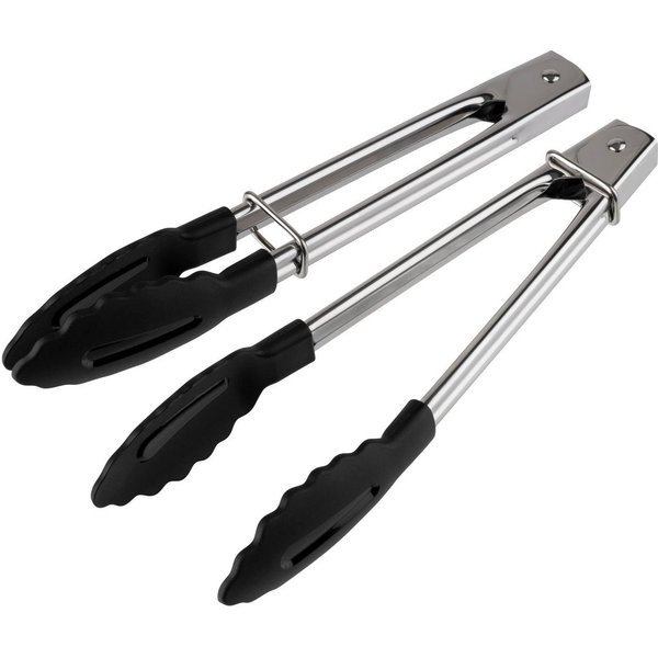 APS Servierzange Universalzangen im 2er Set, Länge 18 cm, aus Edelstahl, Greifer aus Polyamid