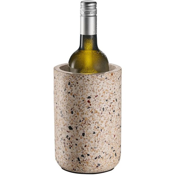 APS Wein- und Sektkühler Flaschenkühler -TERRAZZO-, Ø 12,5 cm, Höhe ca. 19 cm, Beton, in Terrazzo Optik