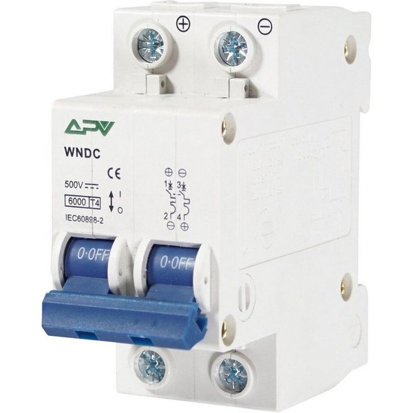 APV Schalter, DC-Leitungsschutzschalter LS-Schalter PV 2-polig 500V DC C 63A