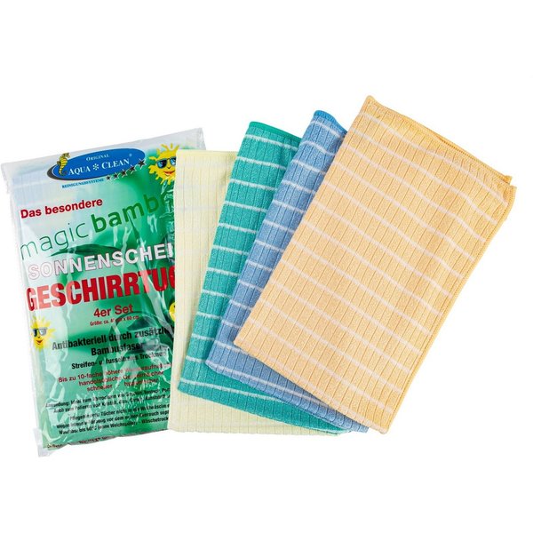 AQUA CLEAN Geschirrtuch Magic Bamboo 4er Set, (4-tlg)