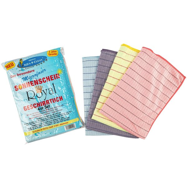 AQUA CLEAN Geschirrtuch Sonnenschein Royal 4er Set, (4-tlg), Bis zu 10-fache Wasseraufnahme, saugstark und streifenfrei