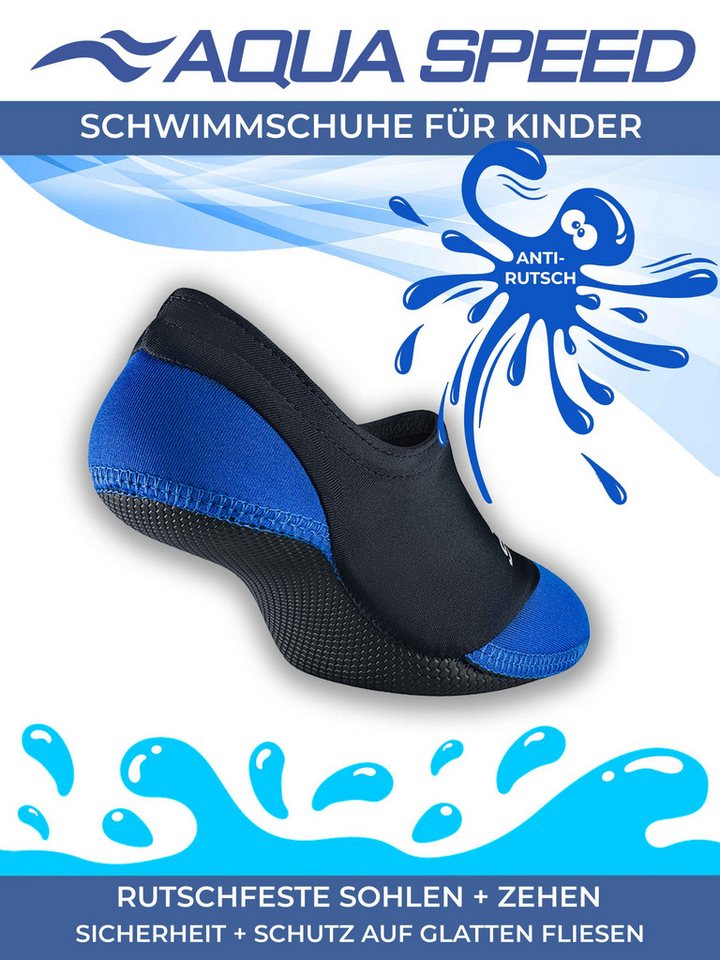 Aqua Speed Aqua-Socken Kinder 34/35 – Flexibel & wasserresistent Wasserschuh (Schwimm- & Strandsocken mit rutschfestem Grip – schnelltrocknend, Neopren Wasserso – Bild 3 von 5