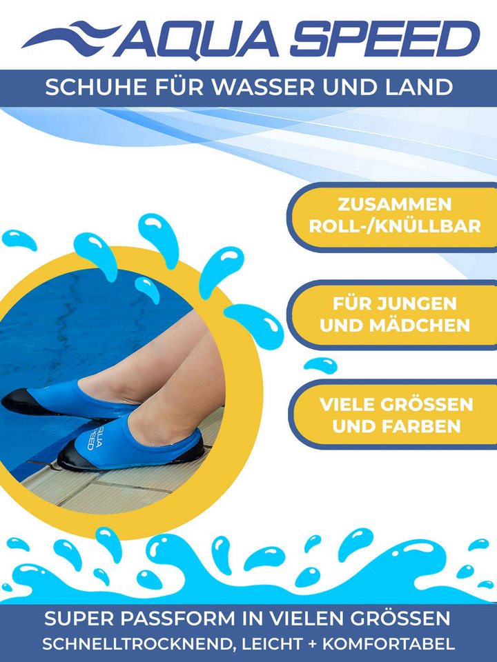 Aqua Speed Aqua-Socken Kinder 34/35 – Flexibel & wasserresistent Wasserschuh (Schwimm- & Strandsocken mit rutschfestem Grip – schnelltrocknend, Neopren Wasserso – Bild 5 von 5