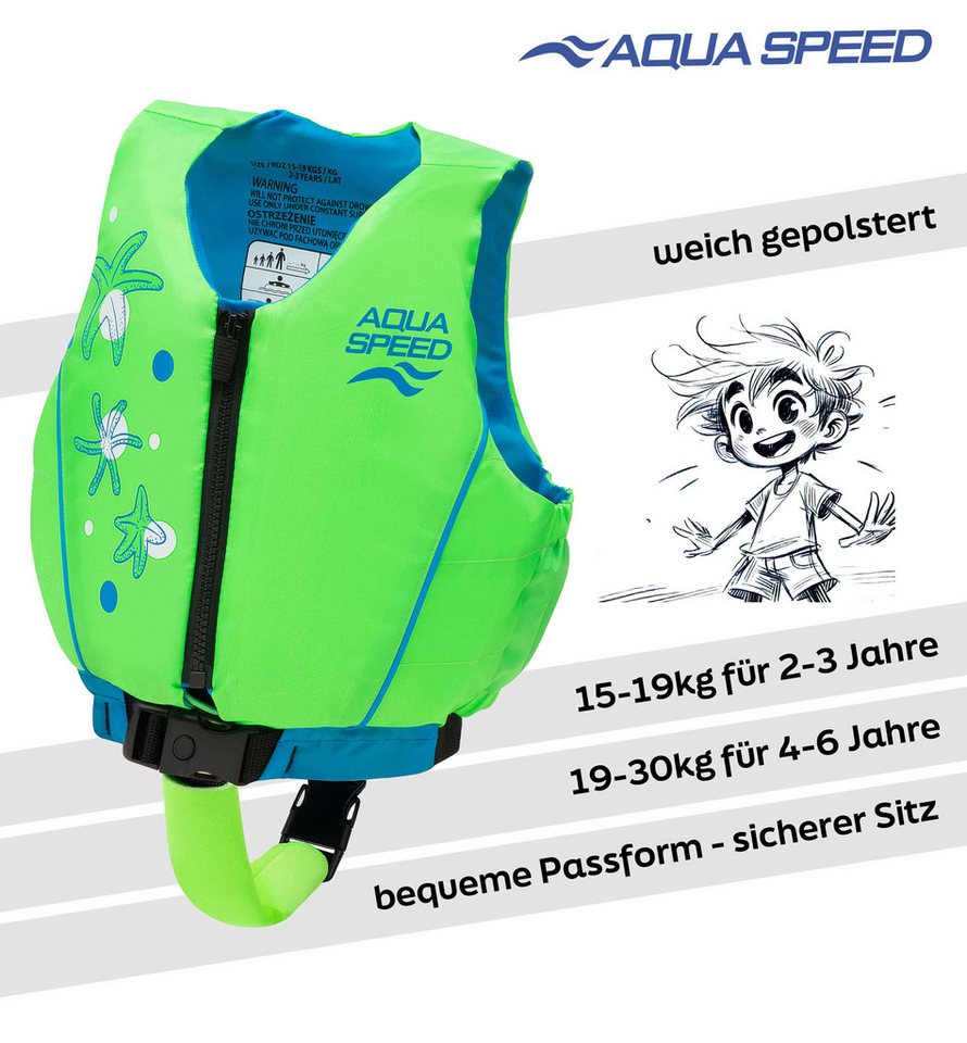 Aqua Speed Auftriebskörper Flytekraft Kinder-Schwimmlernweste 19-30 kg Seafoam Green (Sicherer Auftrieb & angenehmer Sitz – perfekt für kleine Schwimmer), Verst – Bild 2 von 5