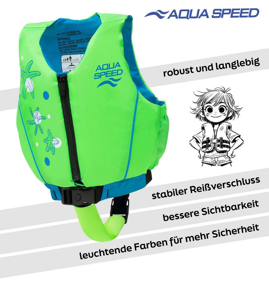 Aqua Speed Auftriebskörper Flytekraft Kinder-Schwimmlernweste 19-30 kg Seafoam Green (Sicherer Auftrieb & angenehmer Sitz – perfekt für kleine Schwimmer), Verst – Bild 4 von 5
