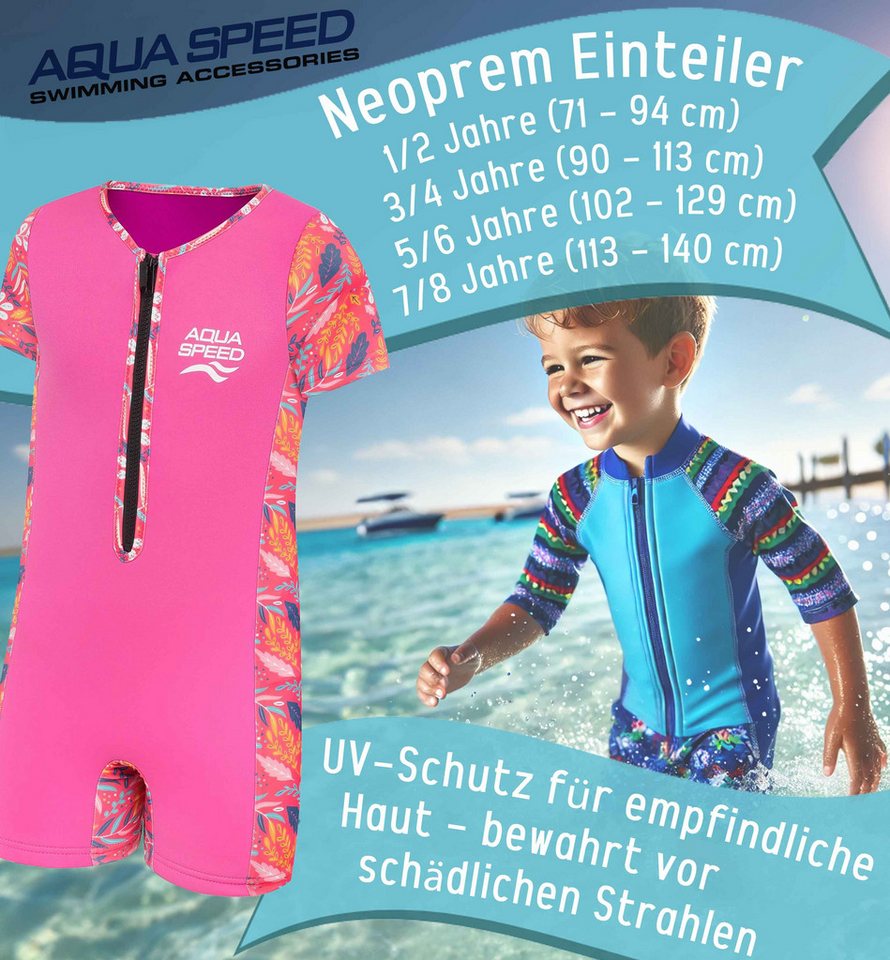 Aqua Speed Badeanzug Neopren Einteiler mit 30x30 Mikrofasertuch Jungen und Mädchen – Bild 2 von 5