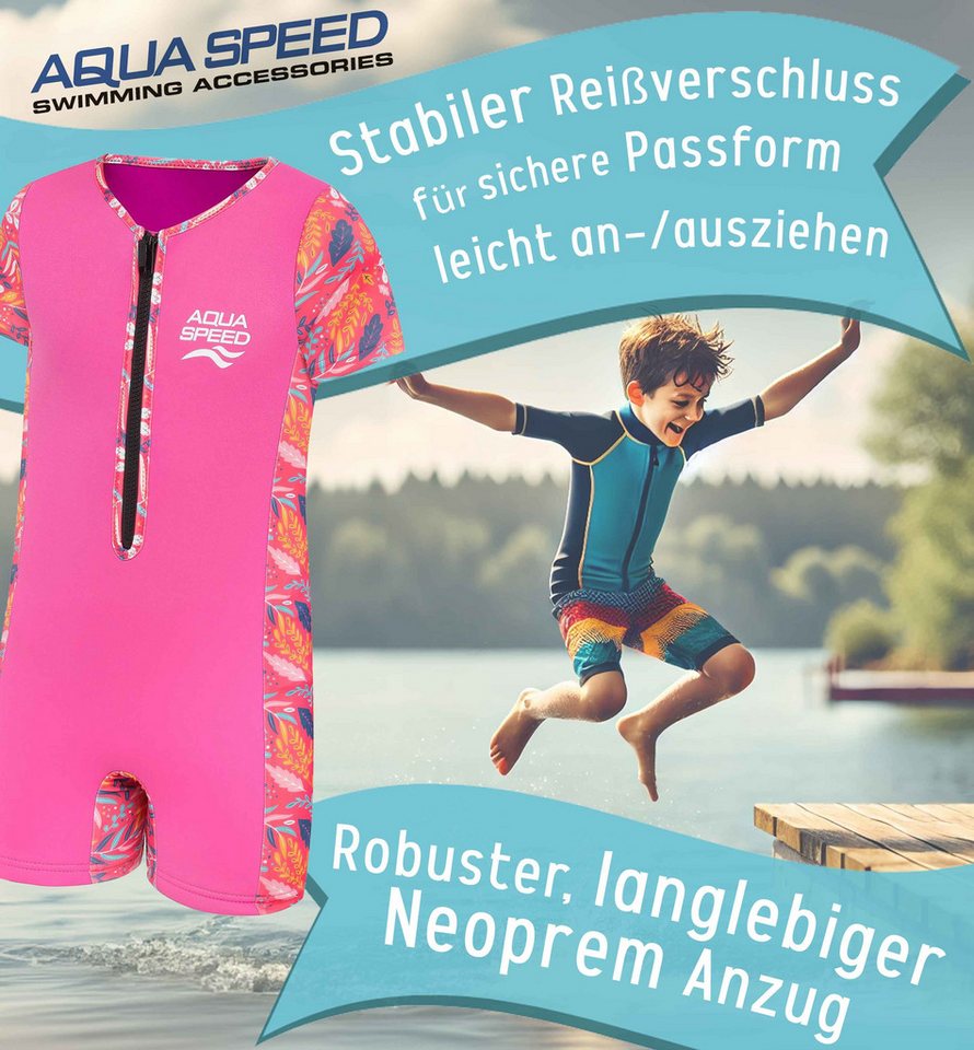 Aqua Speed Badeanzug Neopren Einteiler mit 30x30 Mikrofasertuch Jungen und Mädchen – Bild 4 von 5