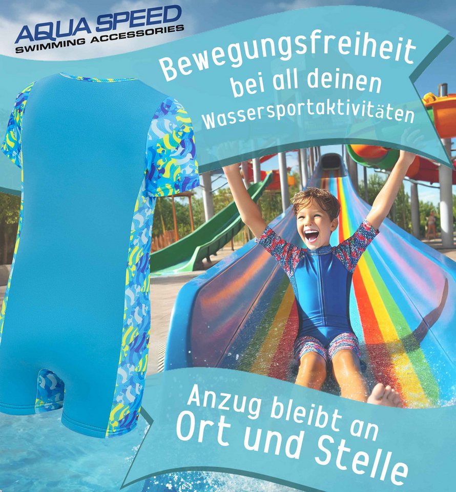 Aqua Speed Badeanzug Neopren Einteiler mit 30x30 Mikrofasertuch Jungen und Mädchen – Bild 5 von 5