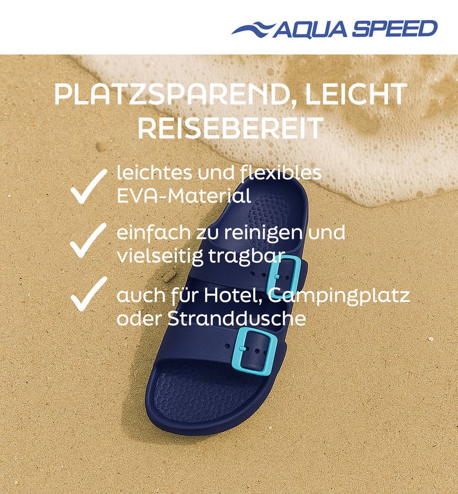 Aqua Speed Leichte Kinder-Latschen Gr. 34 mit Mikrofaserhandtuch Badesandale (Reisefreundliche Latschen für Kinder – robust & rutschhemmend) Praktisch & pflegel – Bild 4 von 5