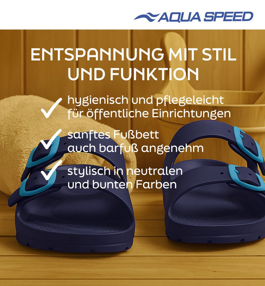 Aqua Speed Leichte Kinder-Latschen Gr. 34 mit Mikrofaserhandtuch Badesandale (Reisefreundliche Latschen für Kinder – robust & rutschhemmend) Praktisch & pflegel – Bild 5 von 5