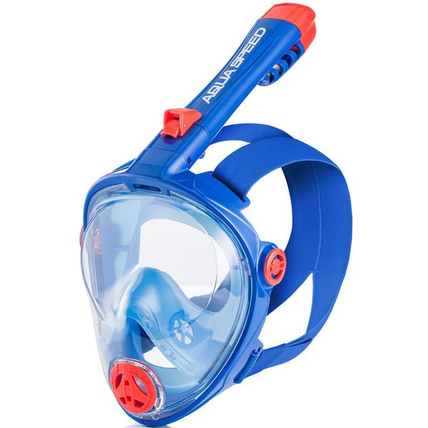 Aqua Speed Schnorchel Kinder 180° Panorama Full Face Schnorchelmaske + Mikrofaser Handtuch (Maske für Kinder, Full Face, Kinderschnorchel, Wassersport-Ausrüstun