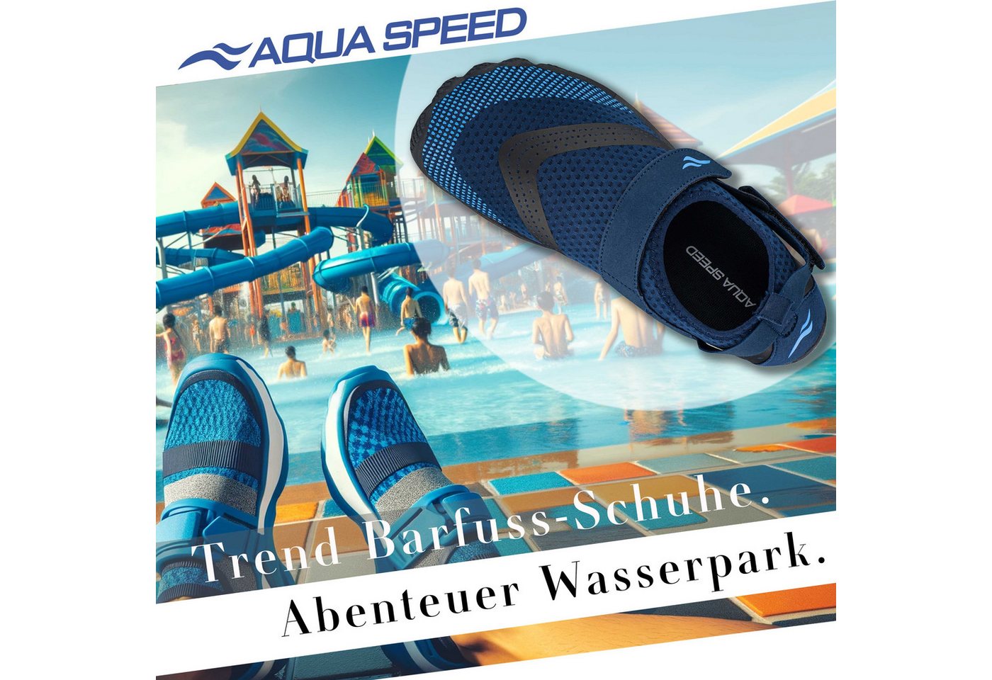 Aqua Speed Rutschfeste Wasserschuhe AGAMA Gr. 41 – Navy/Schwarz/Hellblau Wasserschuh (Aquaschuhe für Herren – weich, griffig & vielseitig einsetzbar) Vielseitig – Bild 4 von 5