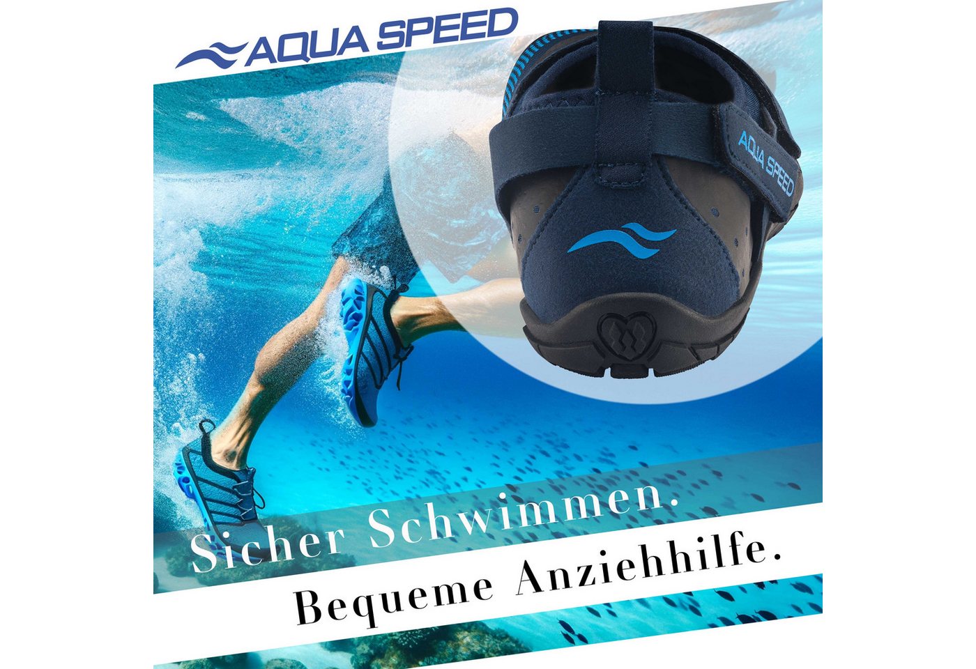 Aqua Speed Rutschfeste Wasserschuhe AGAMA Gr. 41 – Navy/Schwarz/Hellblau Wasserschuh (Aquaschuhe für Herren – weich, griffig & vielseitig einsetzbar) Vielseitig – Bild 5 von 5