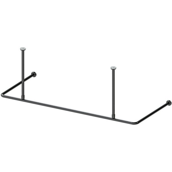 Aquabad® Duschvorhangstange Hastaflex Frame Duschvorhangstange, 2-läufig, kürzbar, Aluminium, 165cm x 70cm