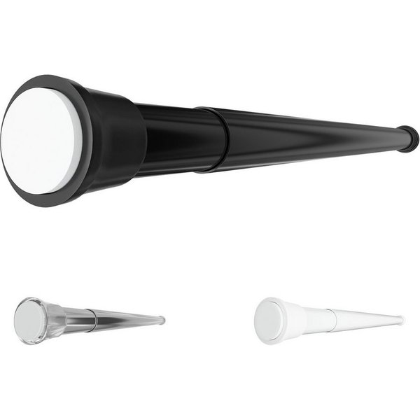Aquabad® Duschvorhangstange Hastaflex Teleskop Duschstange mit Gummi Enden, 1-läufig, ausziehbar, Aluminium, Schwarz, 55 - 90 cm