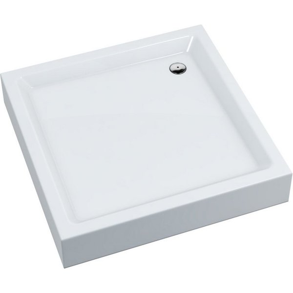 Aquabad® Duschwanne Komplettset NORMA, Quadrat, Acryl, 1-St., Duschwanne + Ablaufgarnitur, 80x80 cm