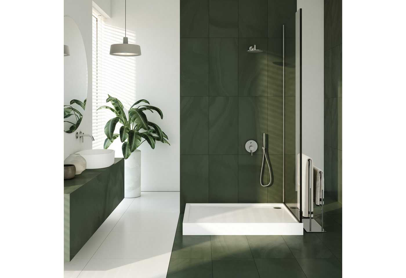 Aquabad® Duschwanne ULTIMA, Rechteck, Acryl, 1-St., Duschwanne + Ablaufgarnitur, 70x120 cm – Bild 2 von 5
