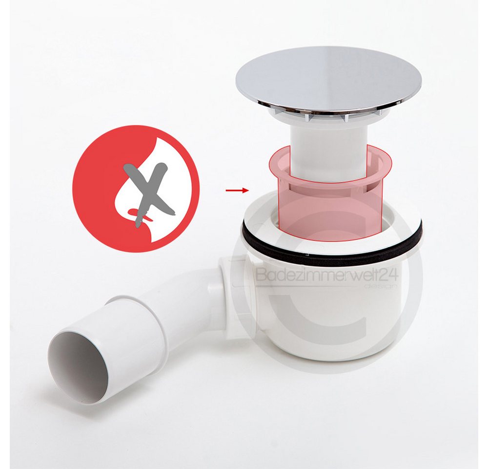 Aquabad® Duschwanne ULTIMA, Rechteck, Acryl, 1-St., Duschwanne + Ablaufgarnitur, 70x120 cm – Bild 5 von 5