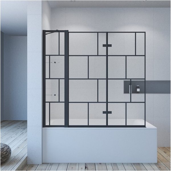 AQUALAVOS Badewannenfaltwand Duschabtrennung Badewannenaufsatz Falttür Glas Duschwand für Badewanne, 5 mm Einscheiben-Sicherheitsglas (ESG) mit Nano einfach-Rei
