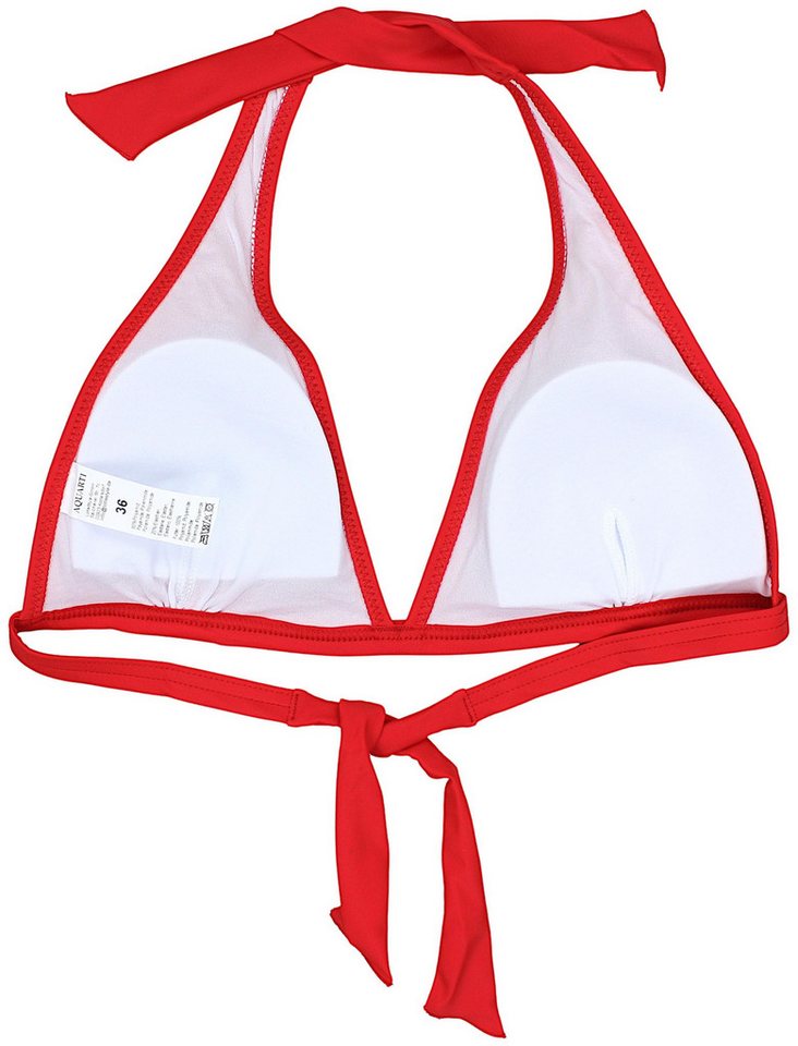 Aquarti Triangel-Bikini Bikini Oberteil Neckholder Push Up Padded Zum Binden – Bild 4 von 5