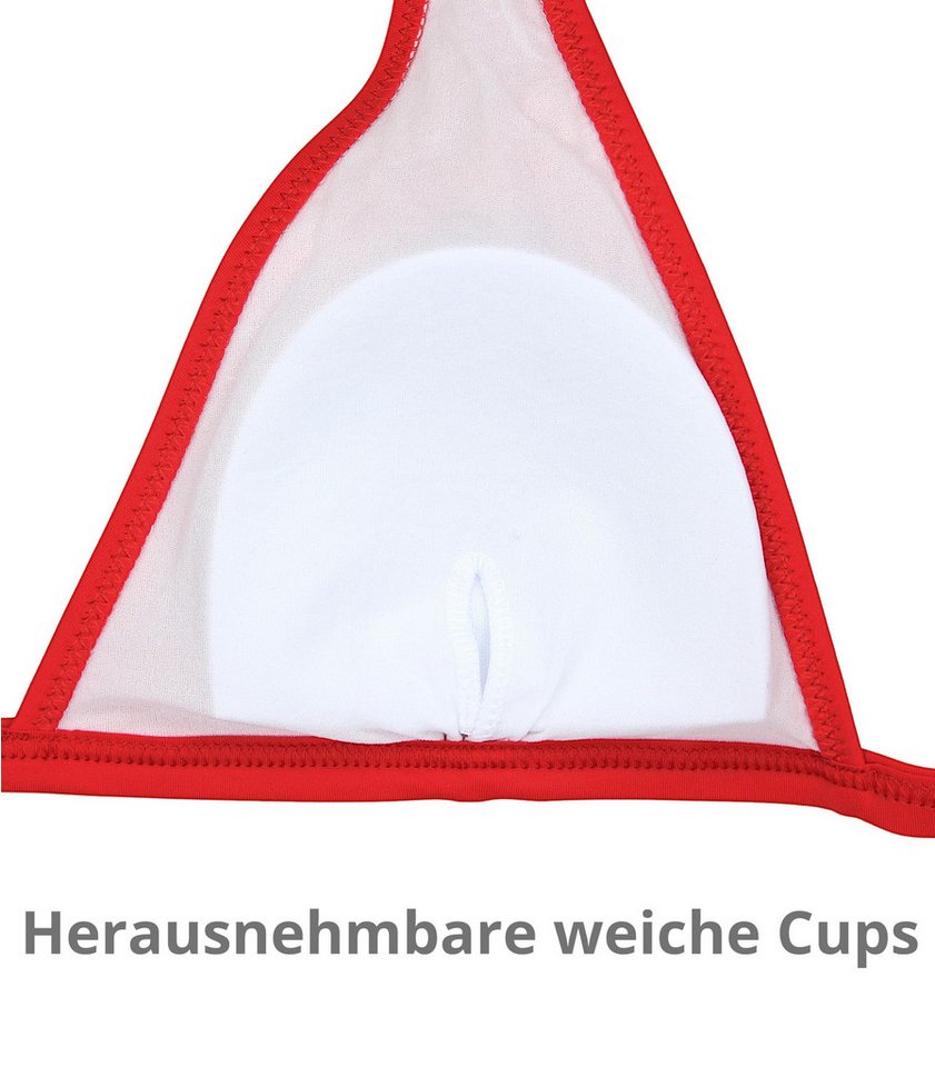 Aquarti Triangel-Bikini Bikini Oberteil Neckholder Push Up Padded Zum Binden – Bild 5 von 5