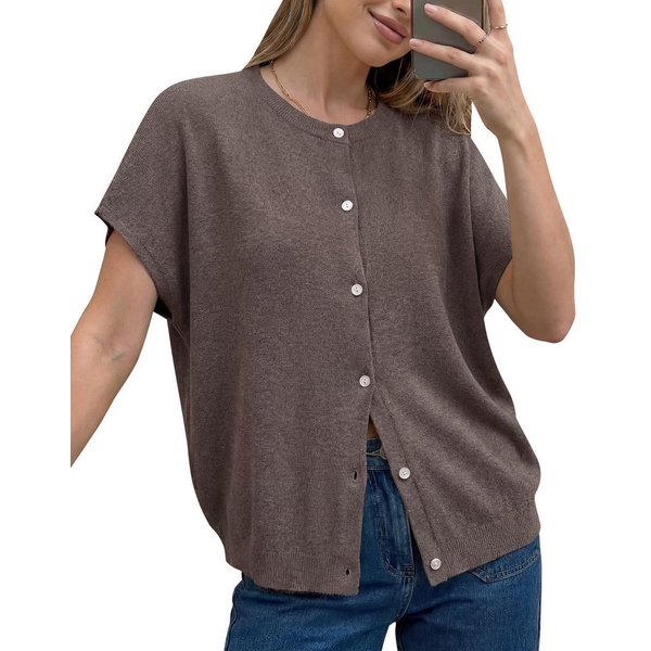 Arach&Cloz Kurzarmpullover Damen, Oversized, Basic Shirt (1-tlg) Weiches leichtes Basic für den Alltag