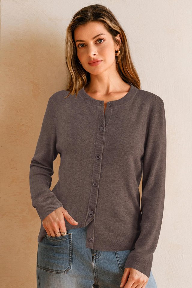 Arach&Cloz Strickjacke Damen Cardigan-Pullover Lässige Strickjacken Business-Casual-Outfit-Oberteil – Bild 4 von 5
