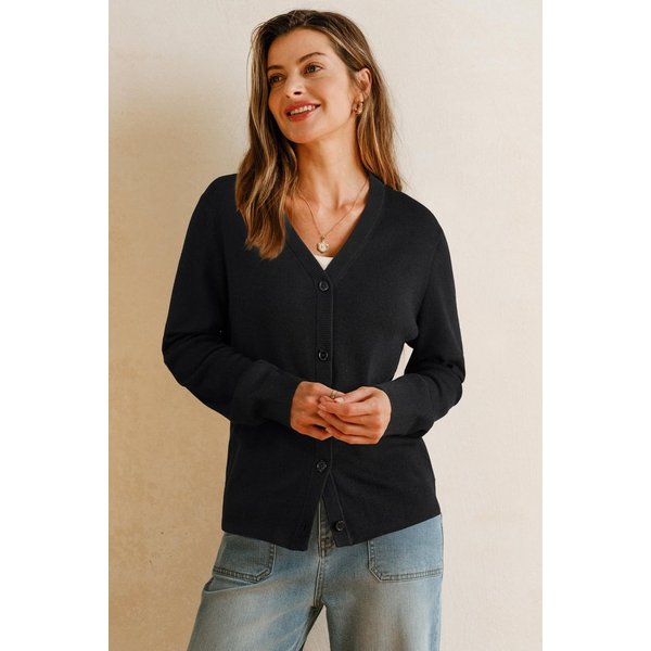Arach&Cloz Strickjacke Damen Langarm Solid Strickjacken Leichter Cardigan mit V-Ausschnitt