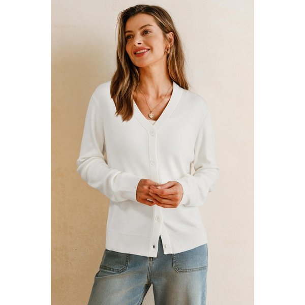 Arach&Cloz Strickjacke Damen Langarm Solid Strickjacken Leichter Cardigan mit V-Ausschnitt
